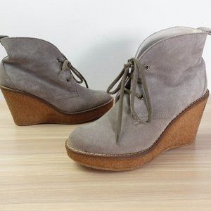 Serafini Etoile Shoes‎ Size 36 Western Wedge Boots Luxury Booties 6 Gray ITALY
